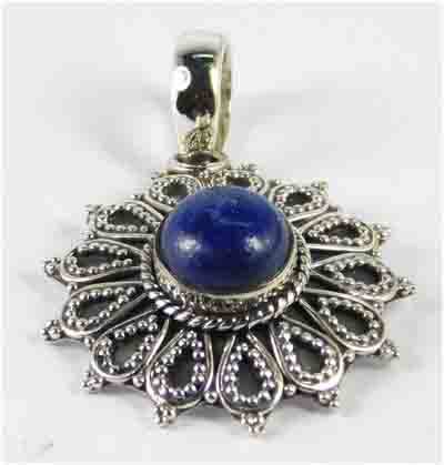Sterling silver locket -blue stone