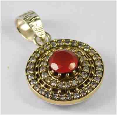 Sterling silver locket - White stones