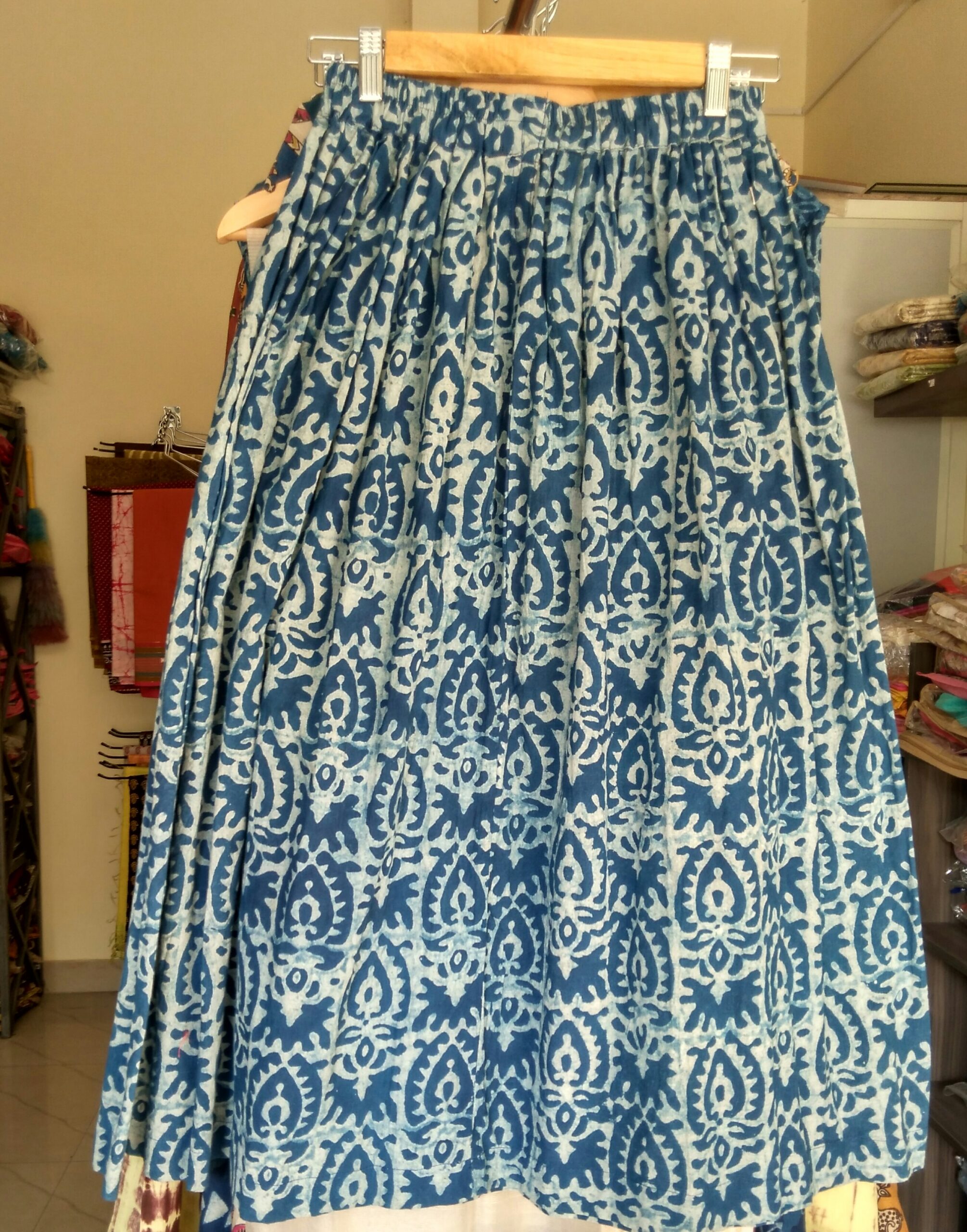 Indigo mul cotton skirt