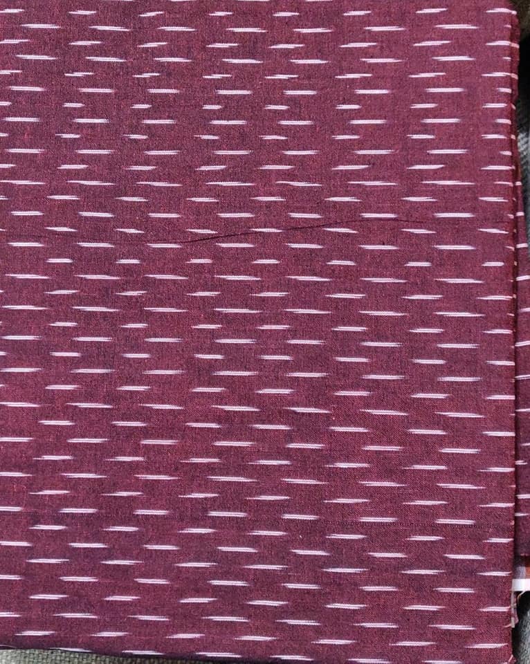 Ikkat Handloom Cotton Fabric - 1 meter