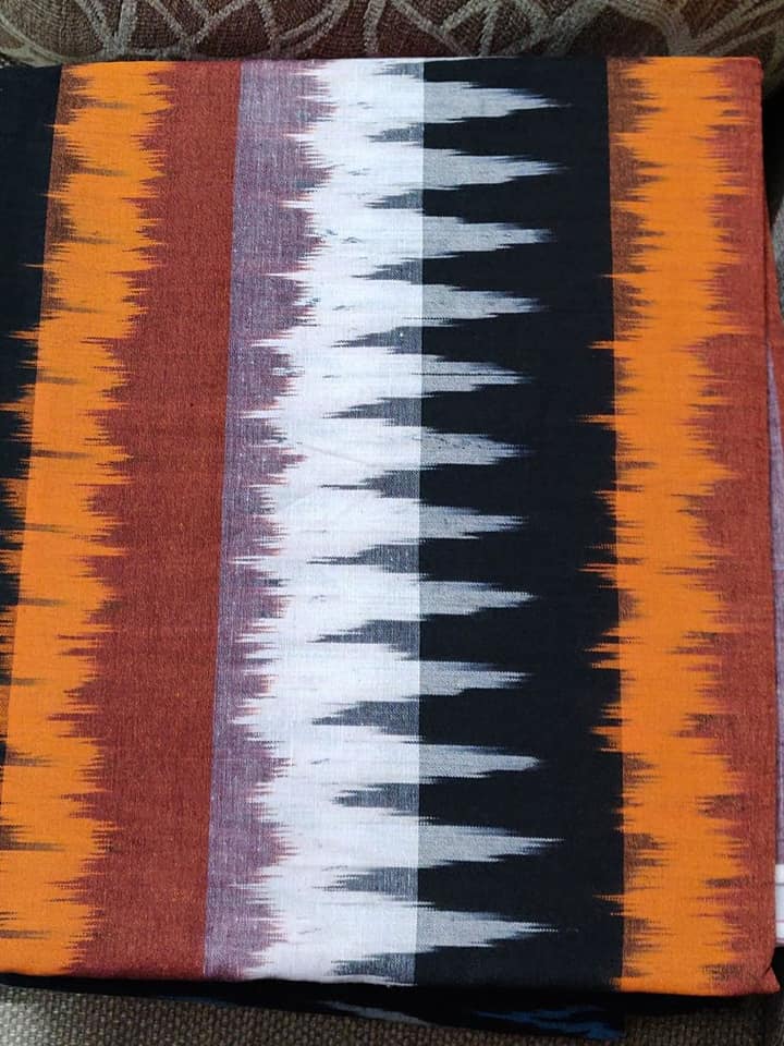 Ikkat Handloom Cotton Fabric - 1 meter