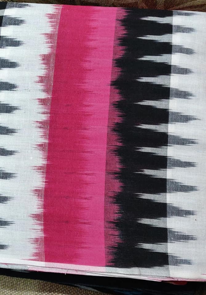Ikkat Handloom Cotton Fabric - 1 meter