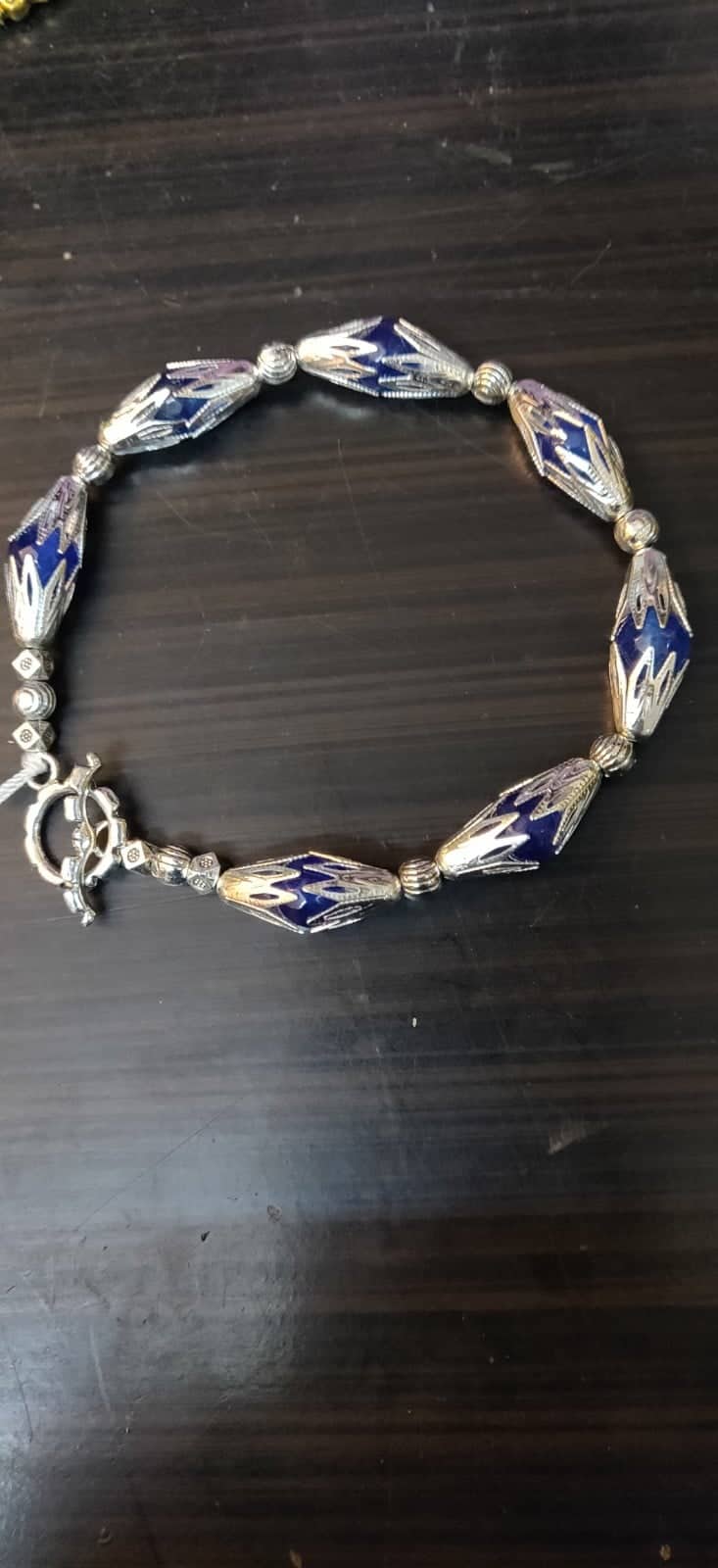 Beads with Silver caps bracelet