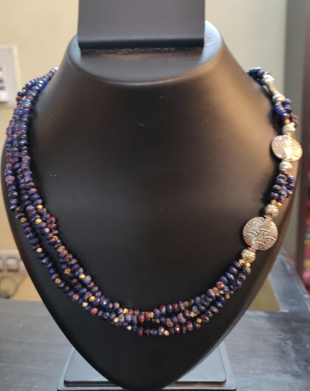 Three layer multi colour necklace