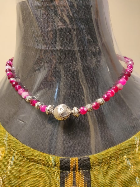 Semi precious beads necklace with GS beads