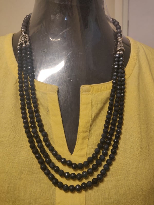 3 layer Semi precious beads necklace