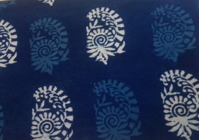 Hand block print cotton fabric - 1 meter