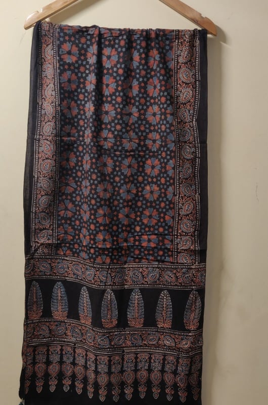 Ajrakh hand block print cotton stole