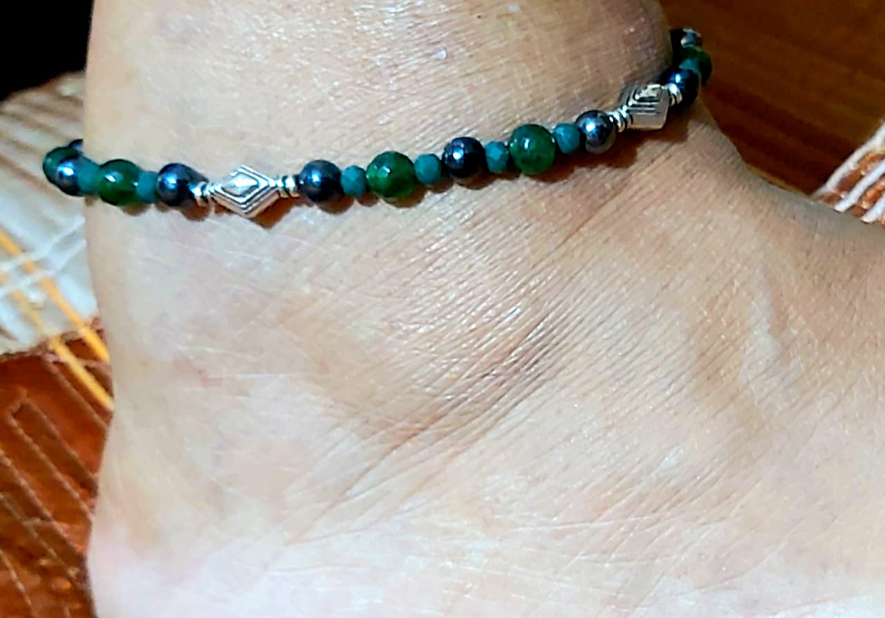 Multi colour beads fancy anklet