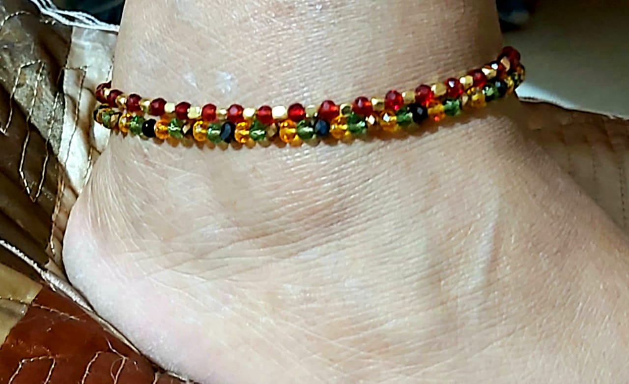 Double layer fancy anklet with beads