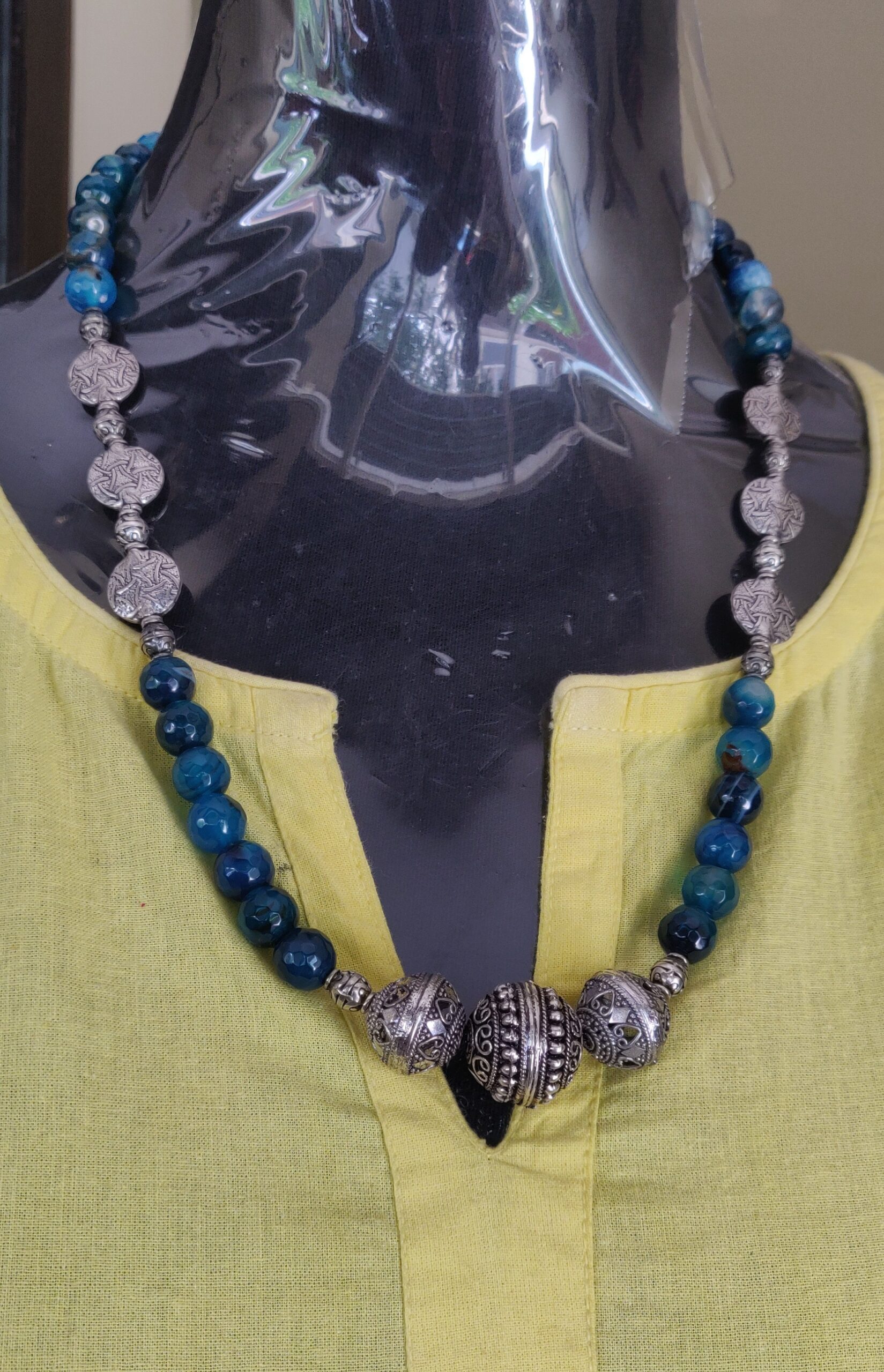 Semi precious beads necklace with GS beads