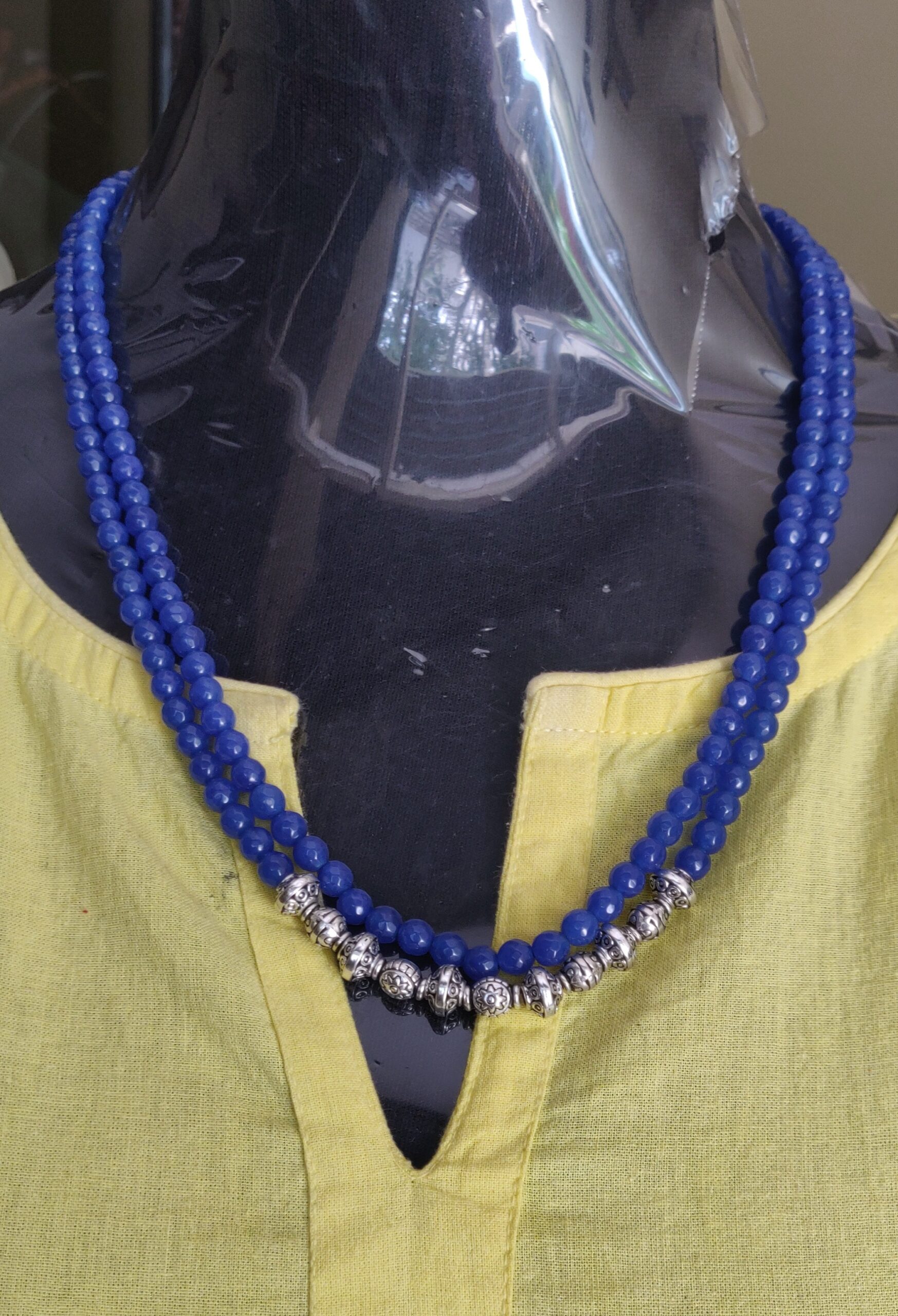 2 layer semi precious beads necklace
