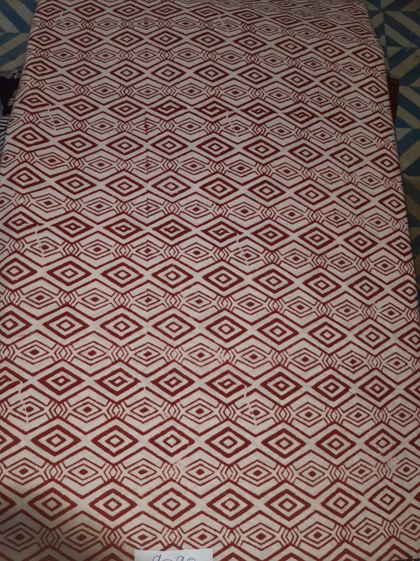 Bagh hand block print cotton fabric - 1 meter