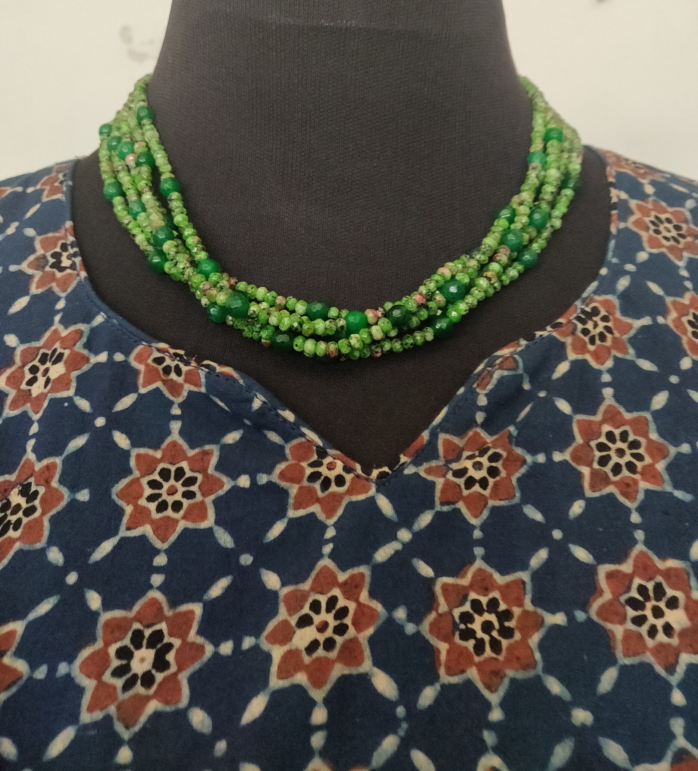Muli layer semi precious beads necklace