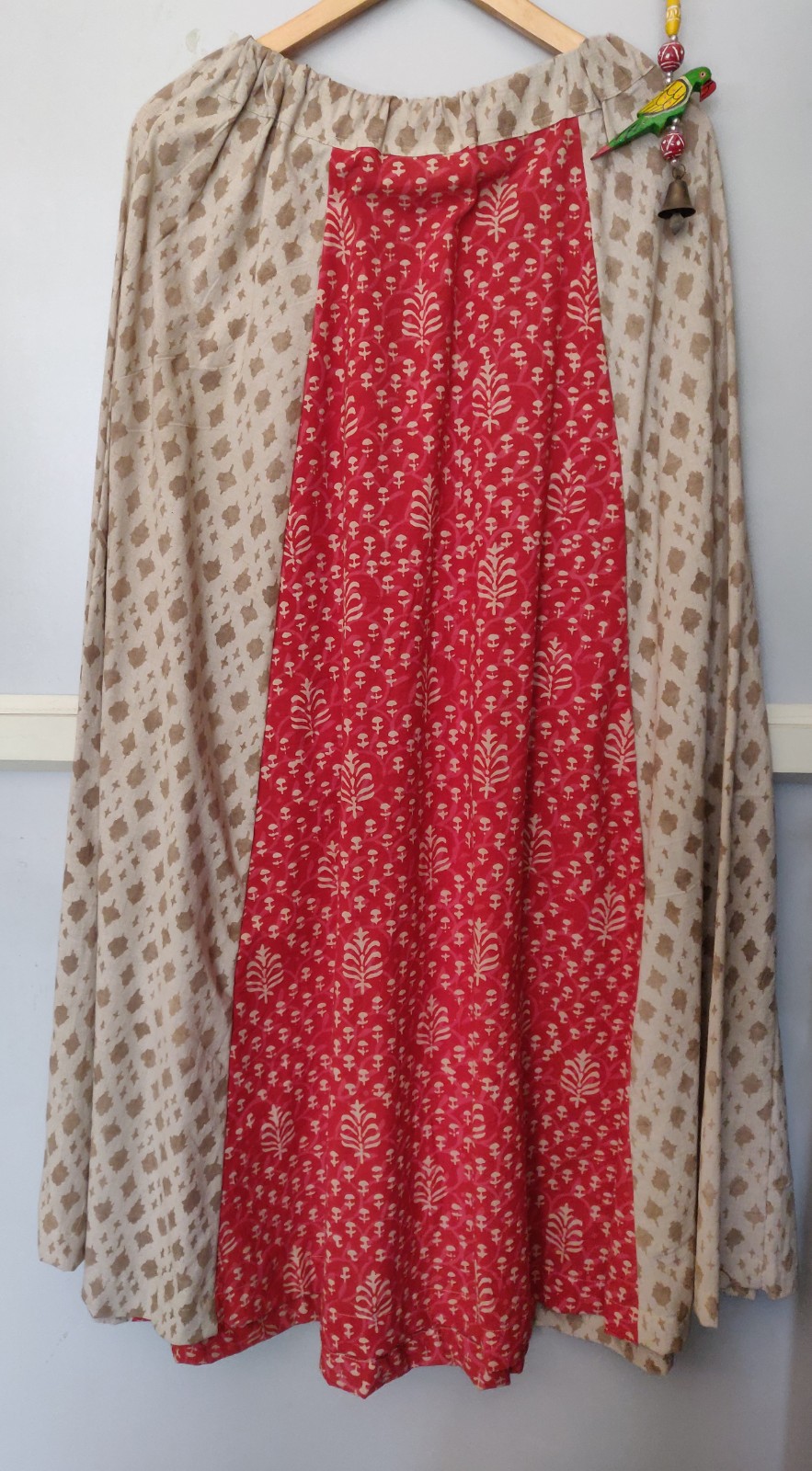 Hand block print cotton skirt