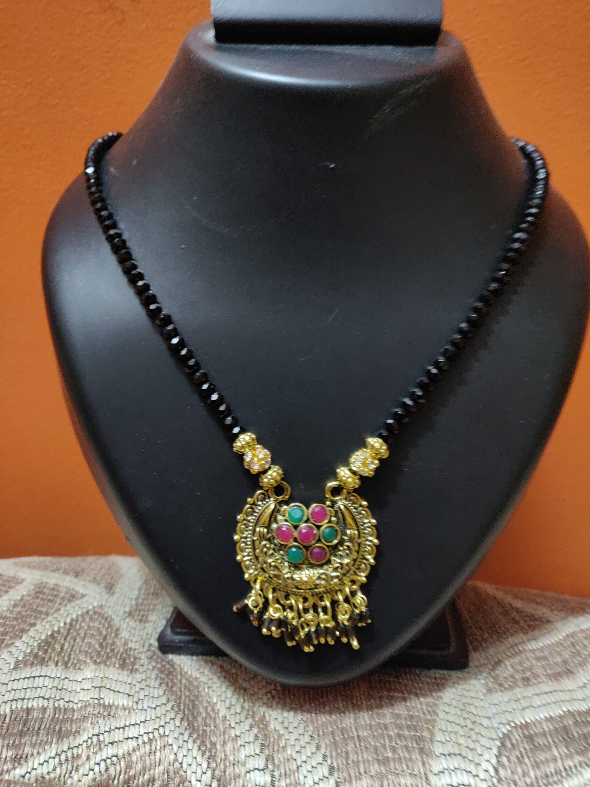 black crystal and stone studded