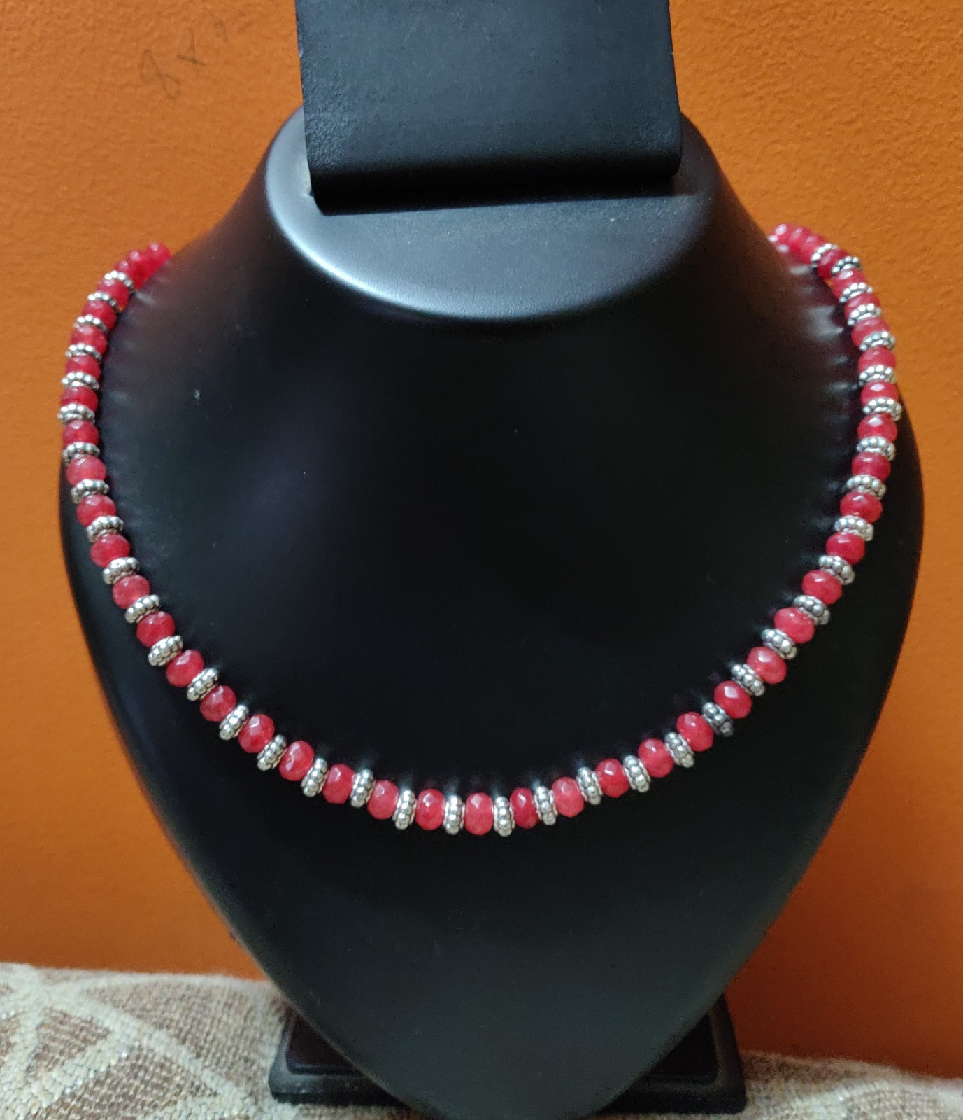 Semi precious tyre beads necklace