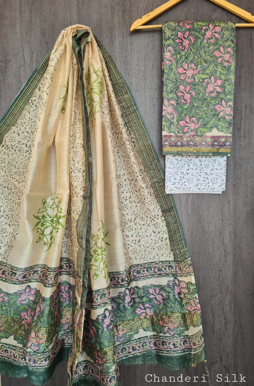 Chanderi cotton silk dress Material