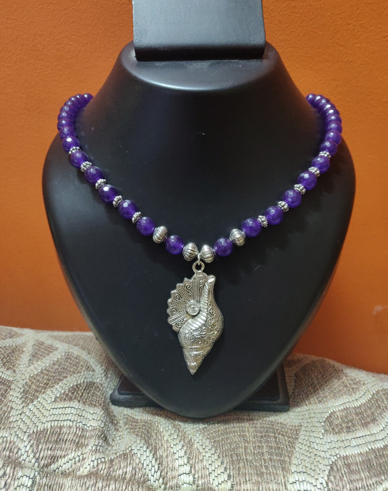 Purple Semi precious beads necklace