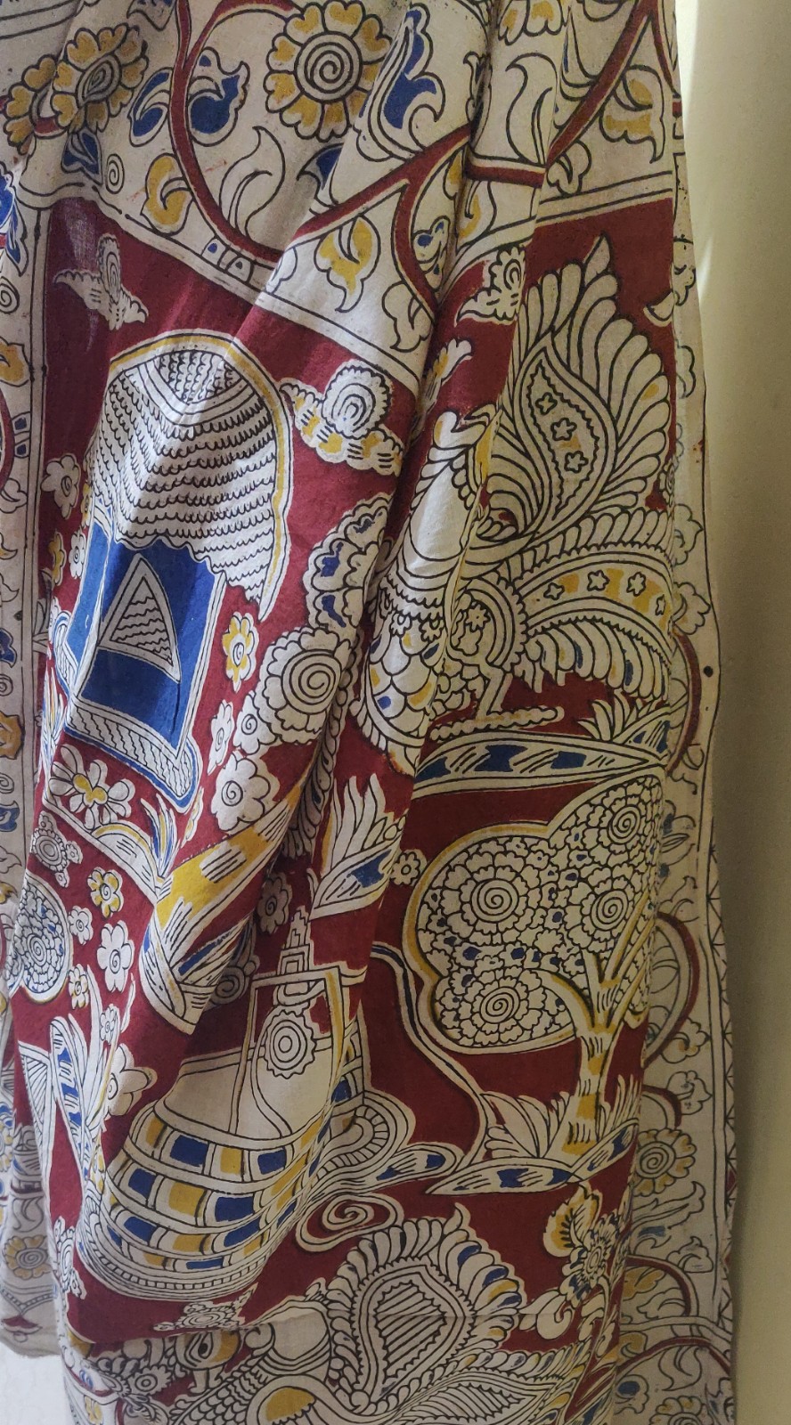 Kalamkari print cotton saree with blouse - Image 4