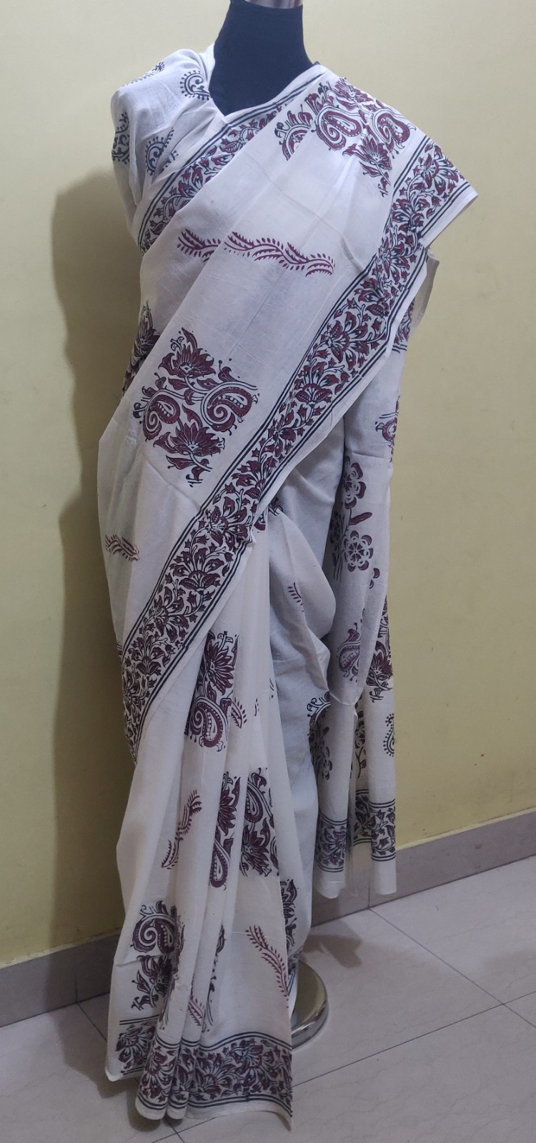 Kalamkari print cotton saree with blouse