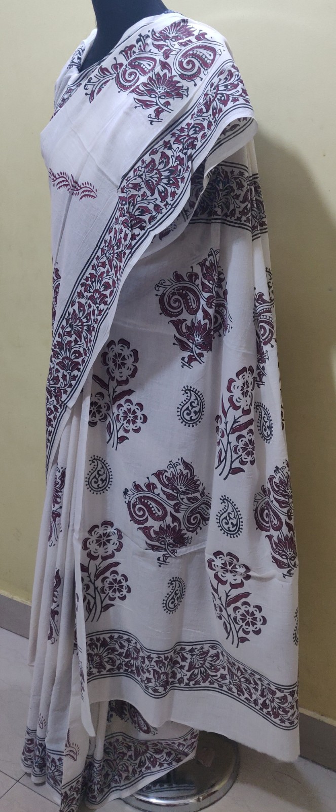 Kalamkari print cotton saree with blouse - Image 4