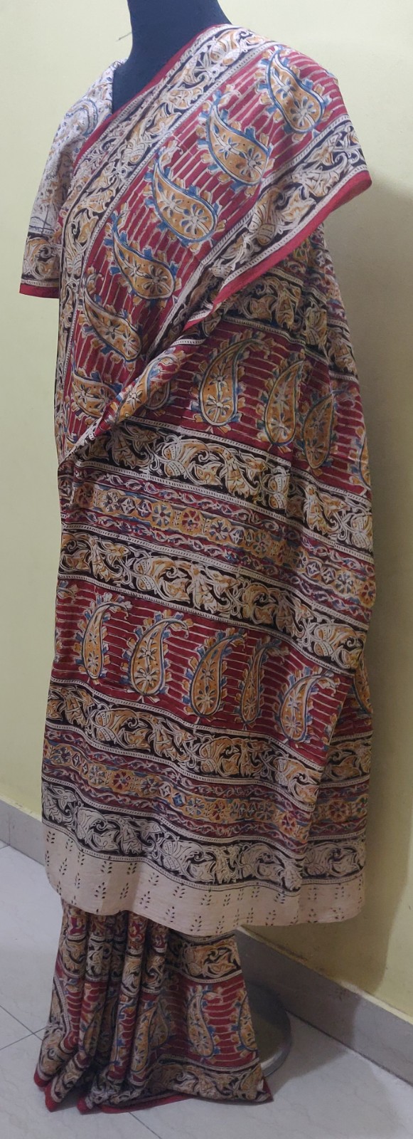 Kalamkari print cotton saree with blouse - Image 4