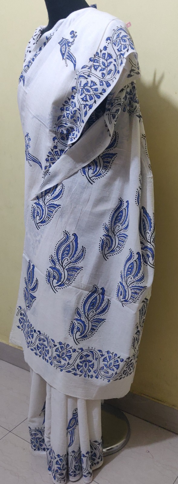 Kalamkari print cotton saree with blouse - Image 3