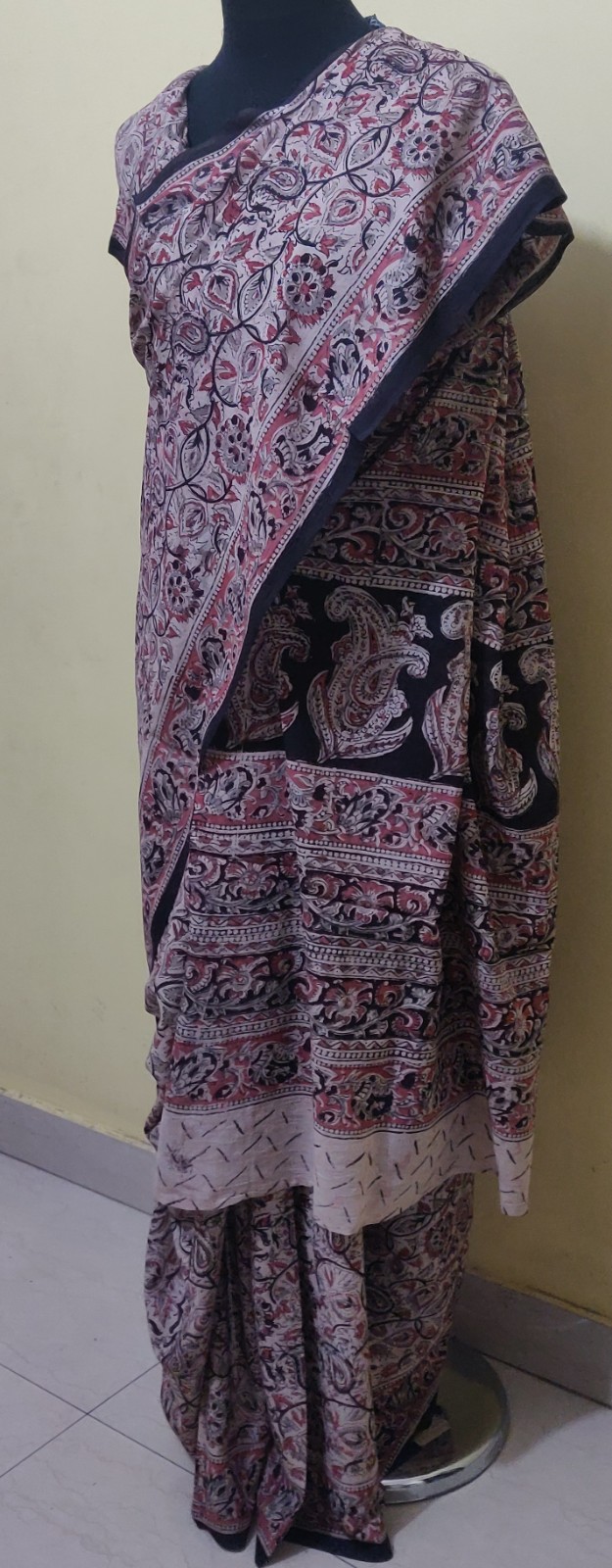Kalamkari print cotton saree with blouse - Image 3