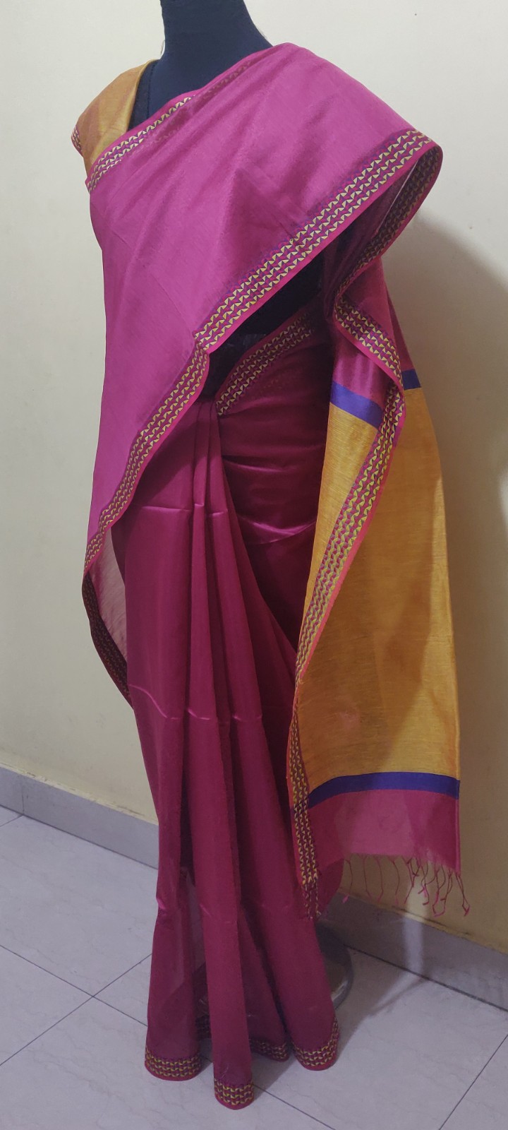 Maheswari handloom Cotton silk saree - Image 4