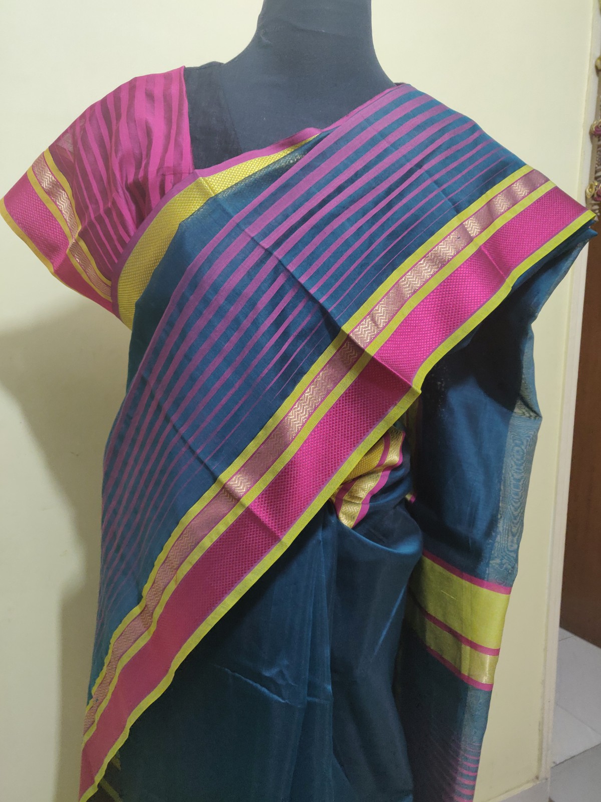 Maheswari handloom Cotton silk saree - Image 5