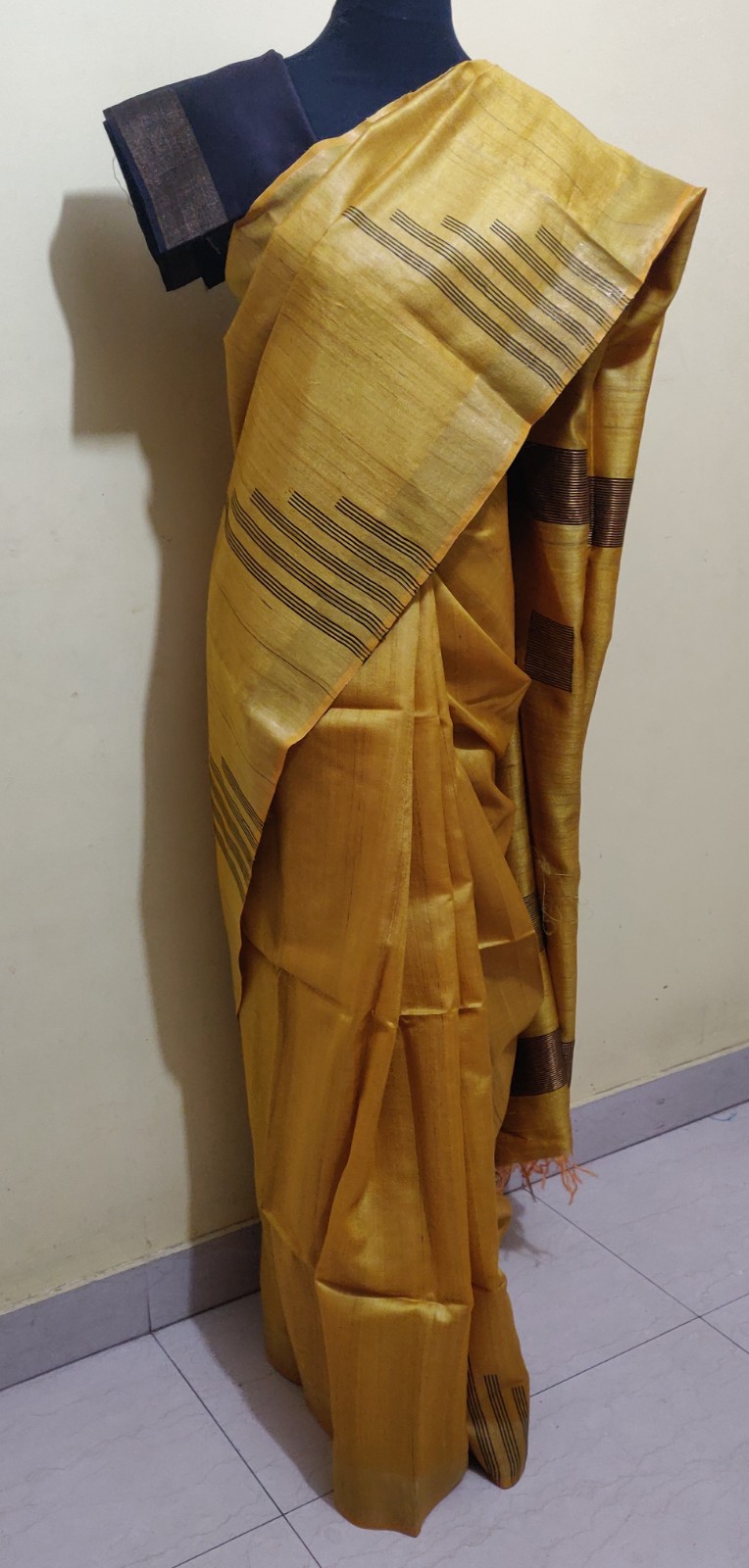 Tussar silk with zari border