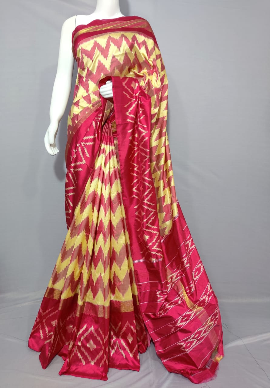 Pochampally ikkat Handloom pure silk saree with blouse