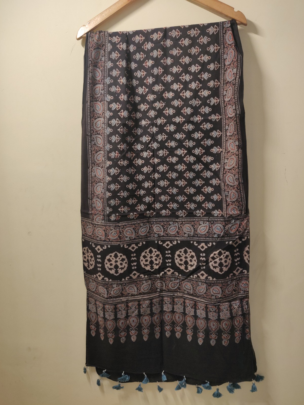 Ajrakh hand block print cotton stole