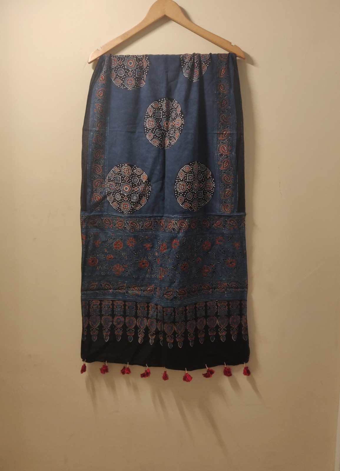 Ajrakh hand block print cotton stole