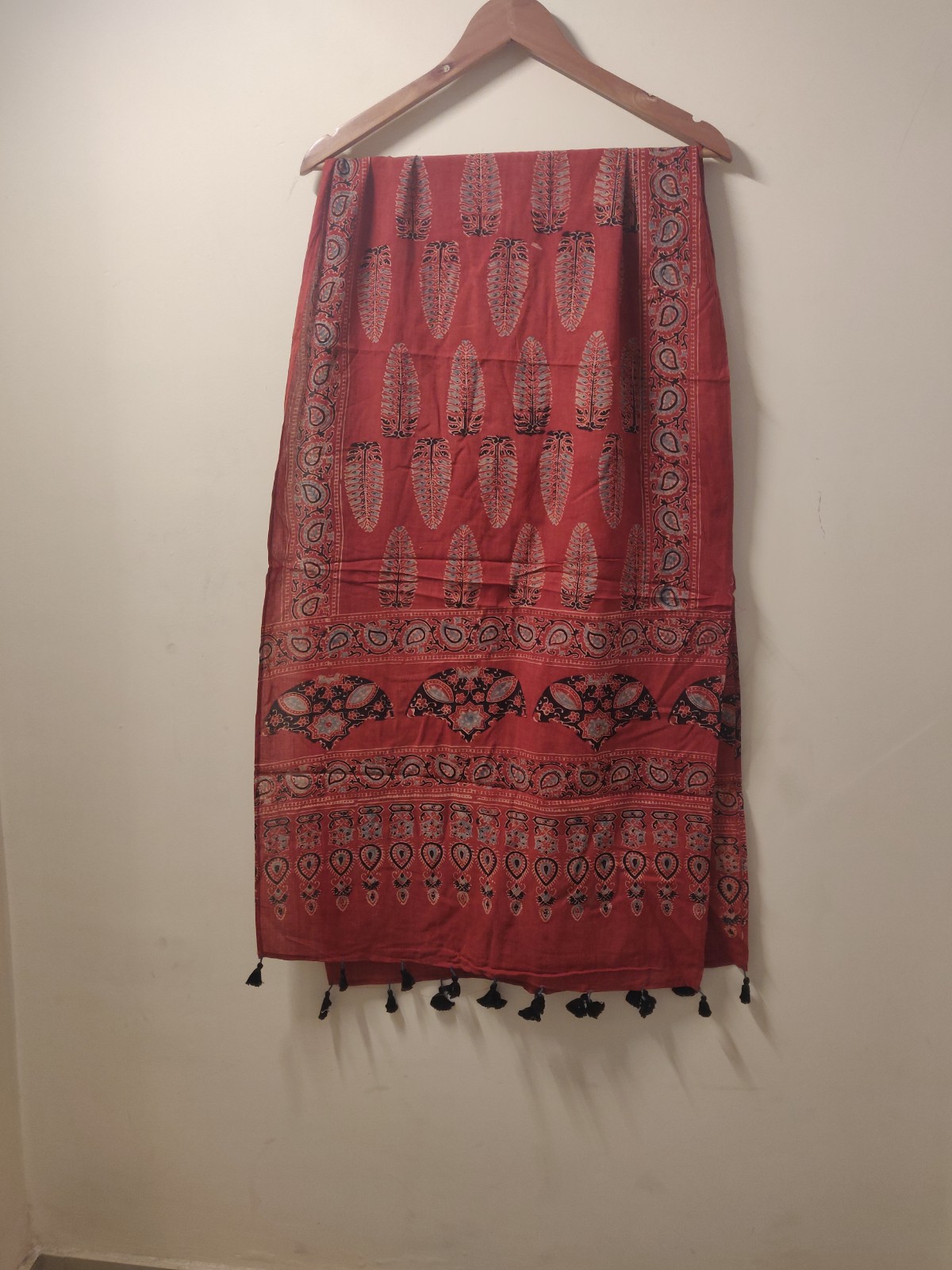 Ajrakh hand block print cotton stole