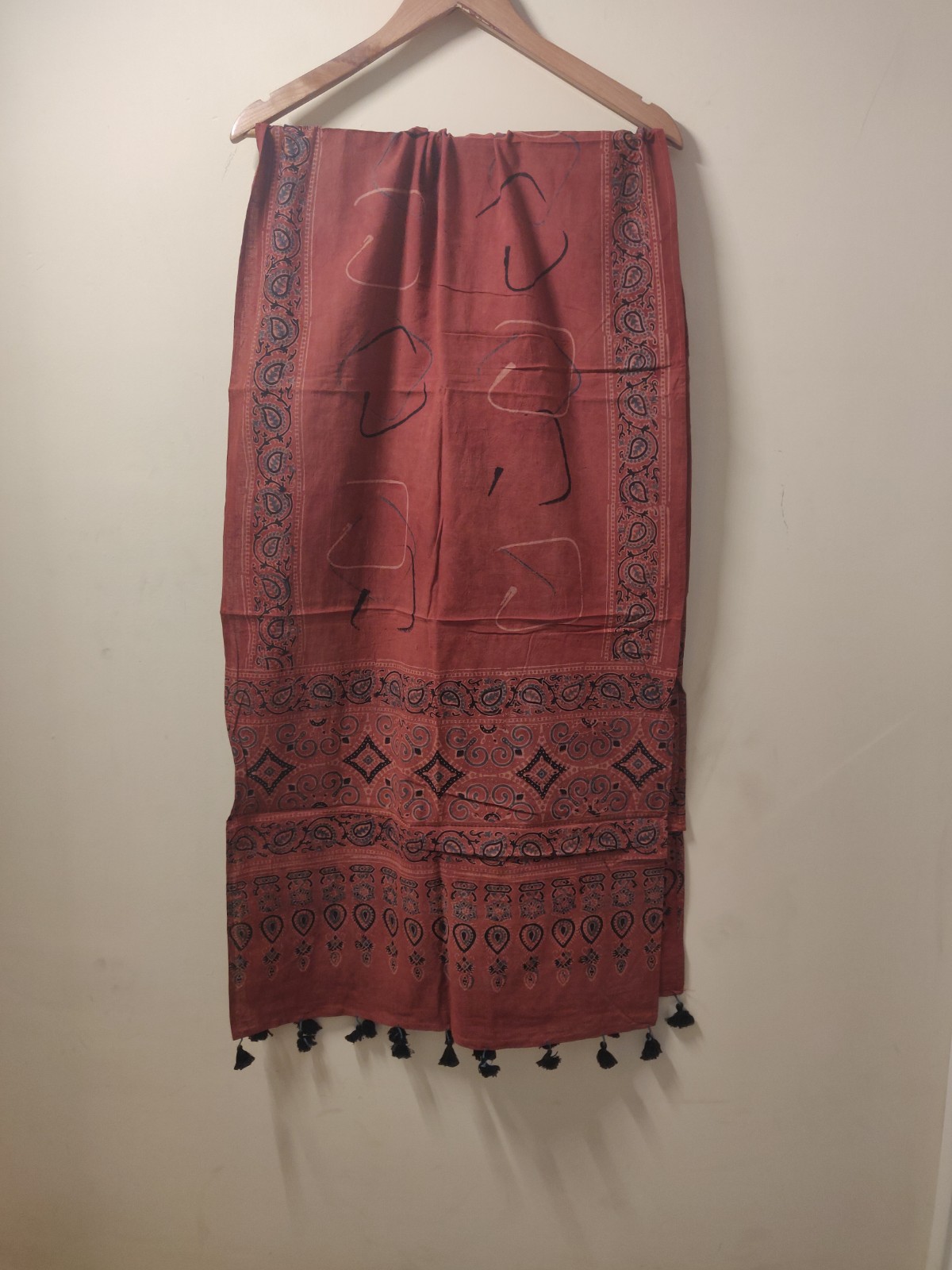Ajrakh hand block print cotton stole
