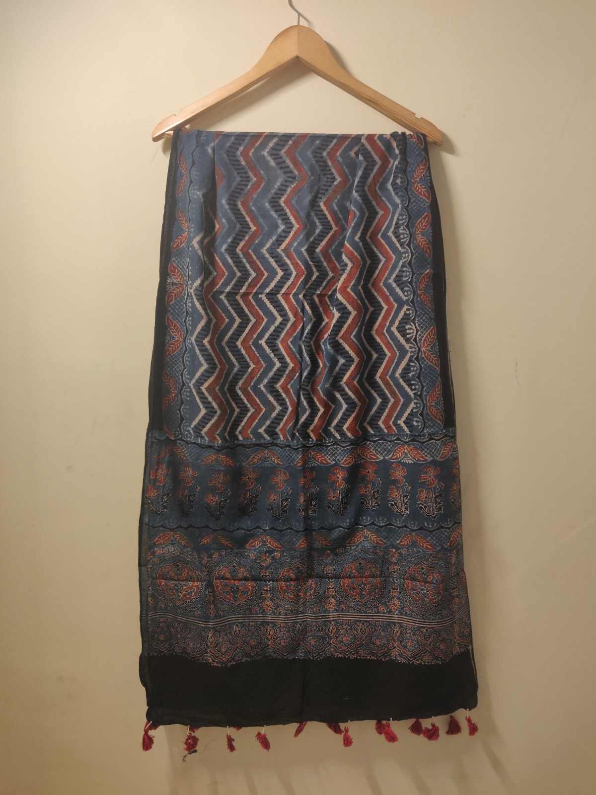 Ajrakh hand block print cotton stole