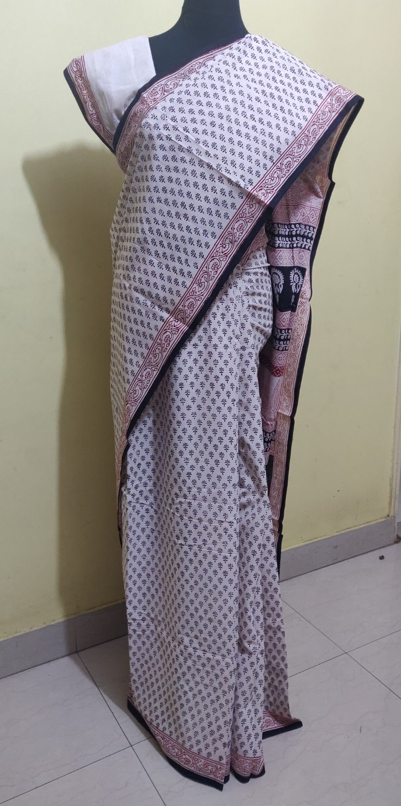 Bagh Hand block print cotton saree