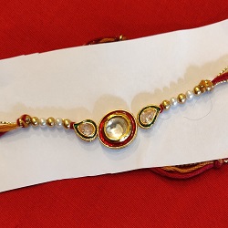 Handmade Kundan and beads Rakhi