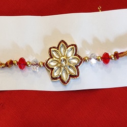 Handmade Kundan and beads Rakhi