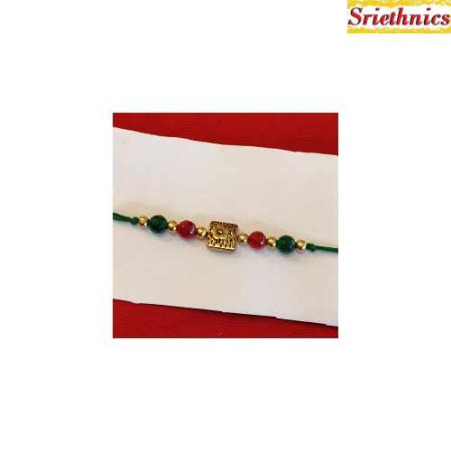 Handmade Rakhi with antique and semiprecious beads