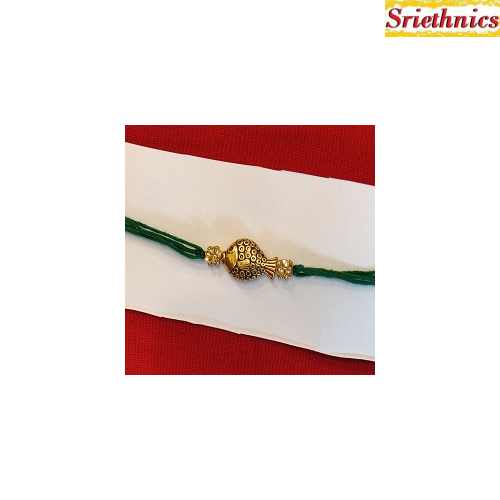 Handmade Rakhi with antique fish motif