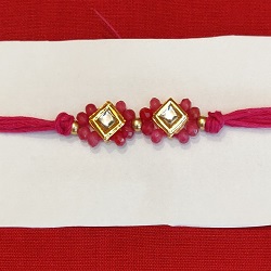 Kundans and semiprecious beads rakhi