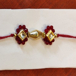 Kundan and crystals Rakhi
