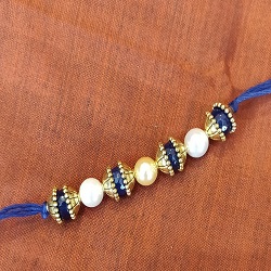 Semi precious beads and shell pearls rakhi