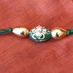 Designer and brushed beads rakhi