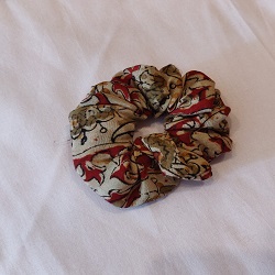 Scrunchies in floral design cotton silk cloth - set of 2