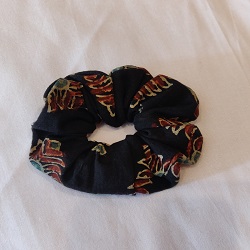 Scrunchies in Ajrakh hand block print cotton cloth - set of 2