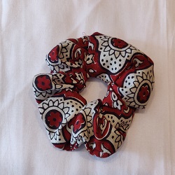 Scrunchies in Bagh hand block print cotton cloth - set of 2